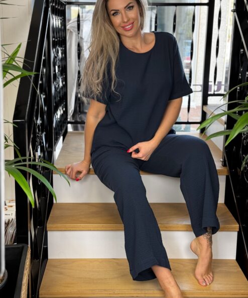 A Navigazione muszlingéz nadrág 7/8 hosszal sötétkék alternatív nézete