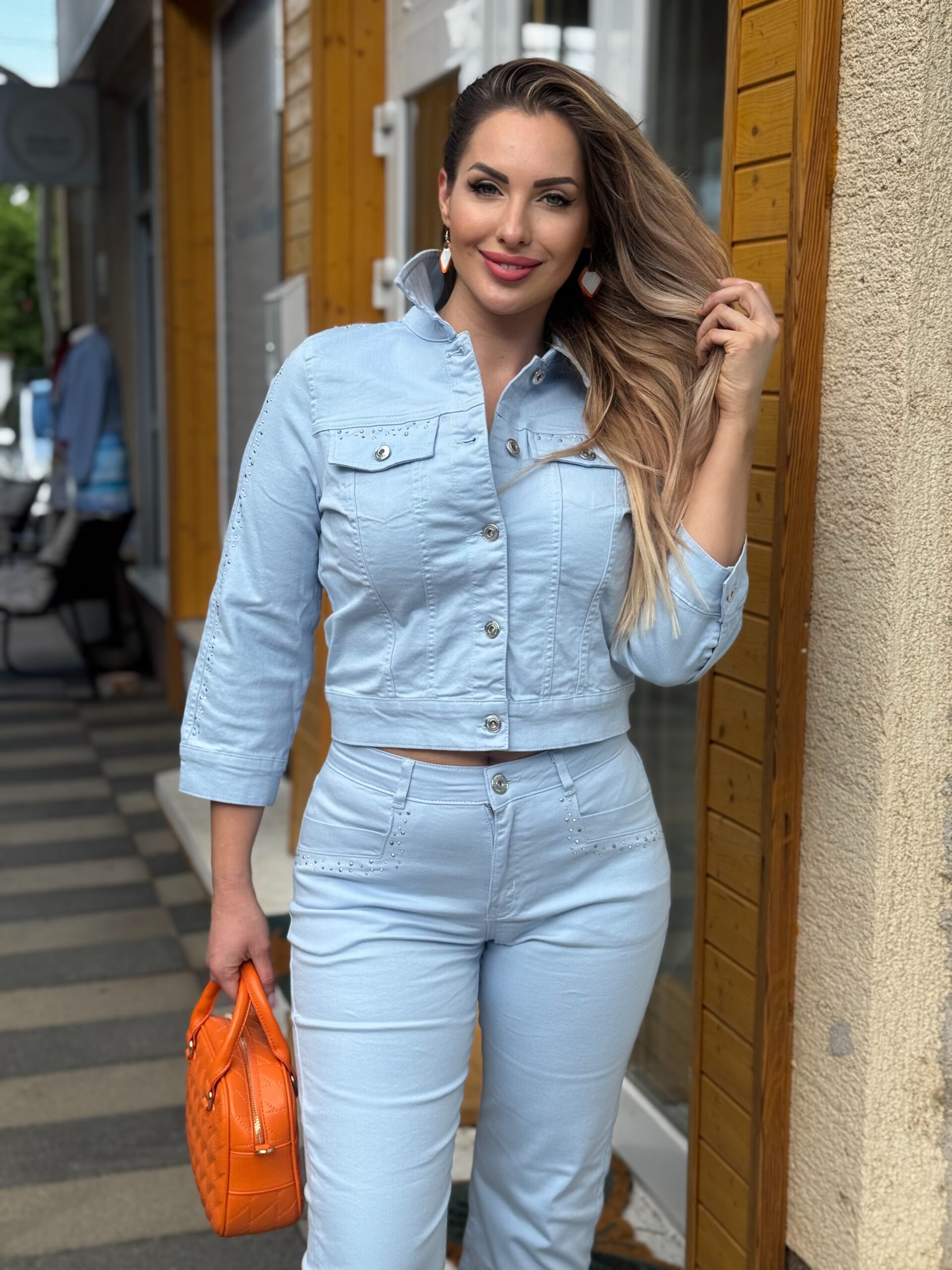 Dolcezza Jeans kabát világoskék