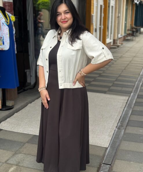 Monari Maxi ruha hasítékokkal csokibarna - Image 3
