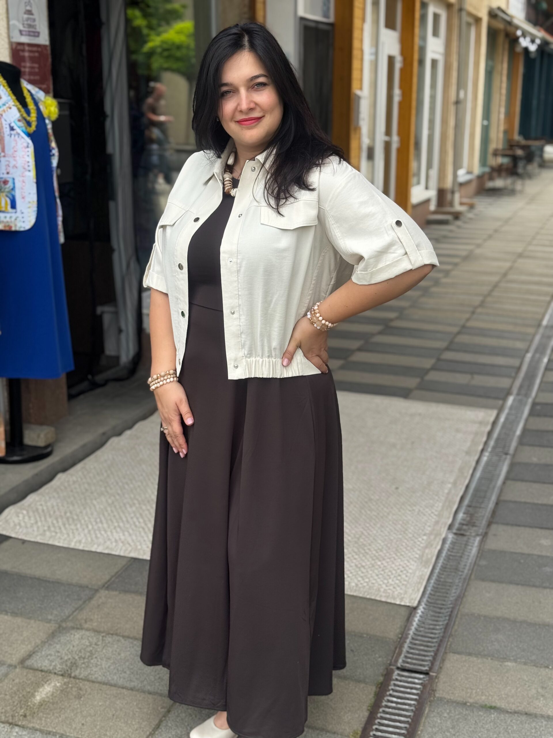 Monari Maxi ruha hasítékokkal csokibarna - Image 3