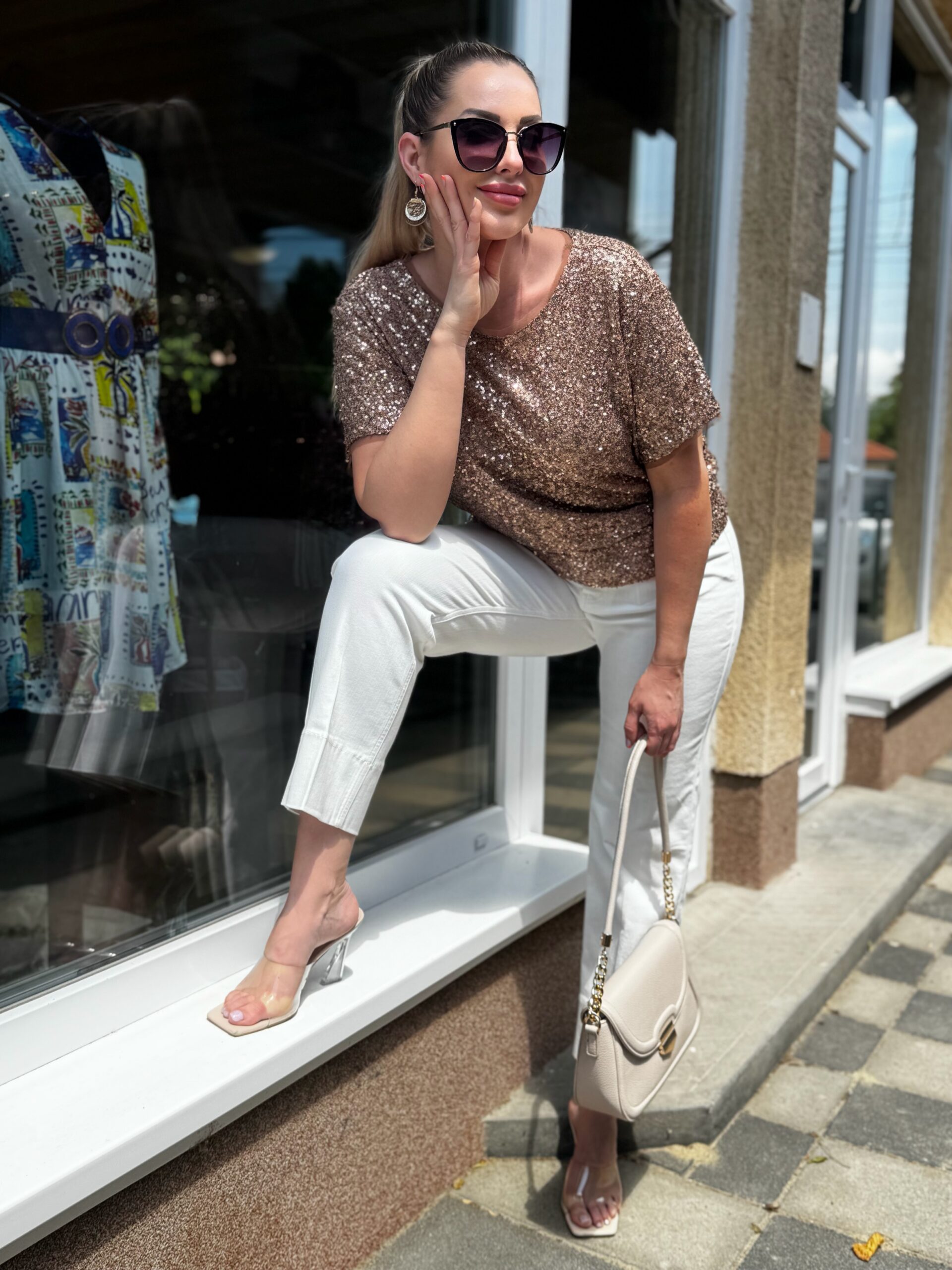 Monari Flitteres póló mokka - Image 11