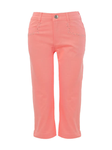 Dolcezza Jeans korall capri nadrág