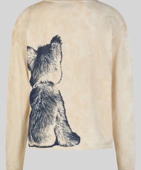 Rabe Bézs színű kötött pulóver kutya motívummal - Image 6