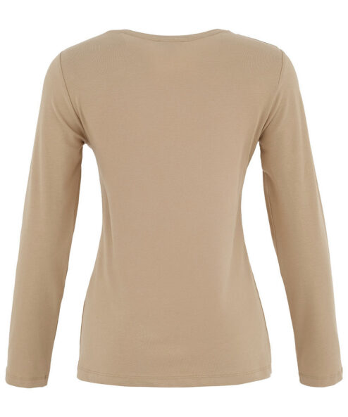 Dolcezza taupe kerek nyakú hosszú ujjú felső - Image 3