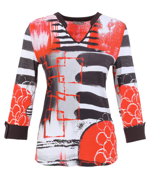 Dolcezza „Geo Stripes” V kivágott felső - Image 4