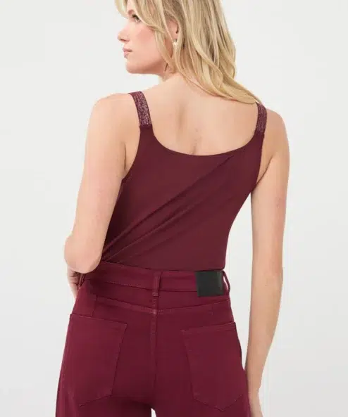 ESQUALO Lurex pántos felső bordó - Image 3
