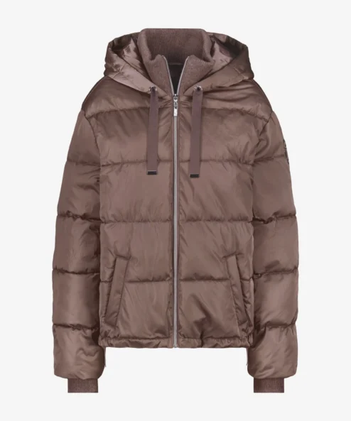 Monari Taupe bélelt steppelt kabát - Image 6