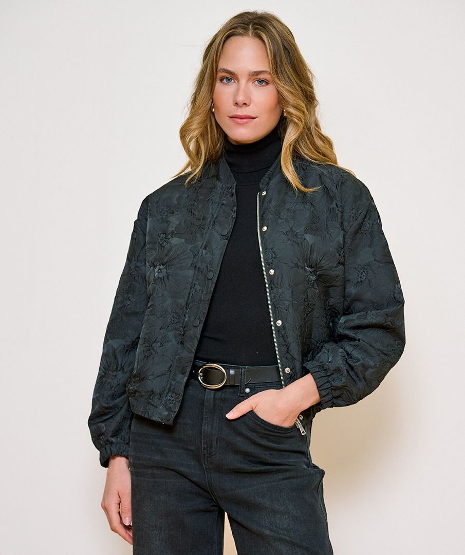 ESQUALO fekete virág mintás kabát